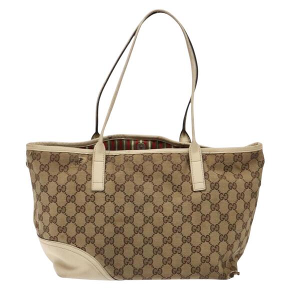 GUCCI GG Canvas Tote Bag Beige Gold - Picture 3 of 13